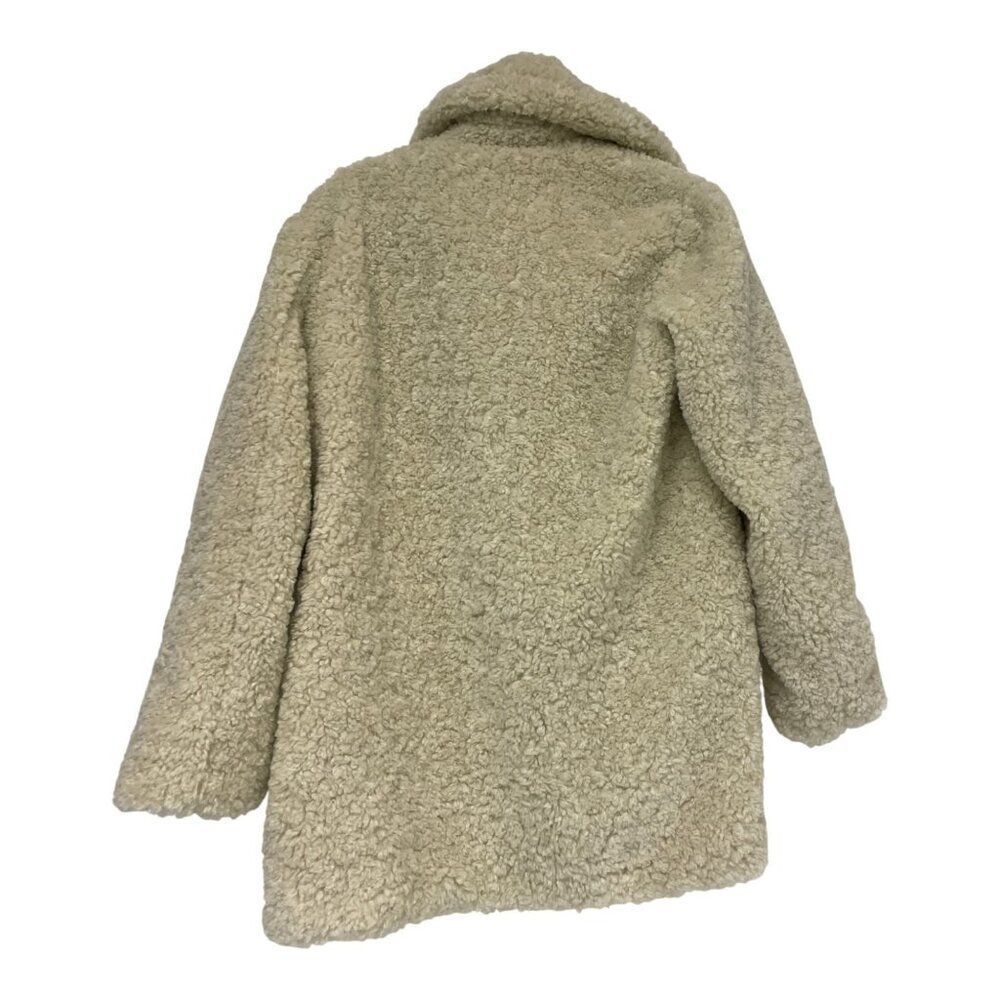 Zara Womens Faux Fur Coat Jacket XS Oyster White Teddy collared 4391/855 NWT - Picture 4 of 16